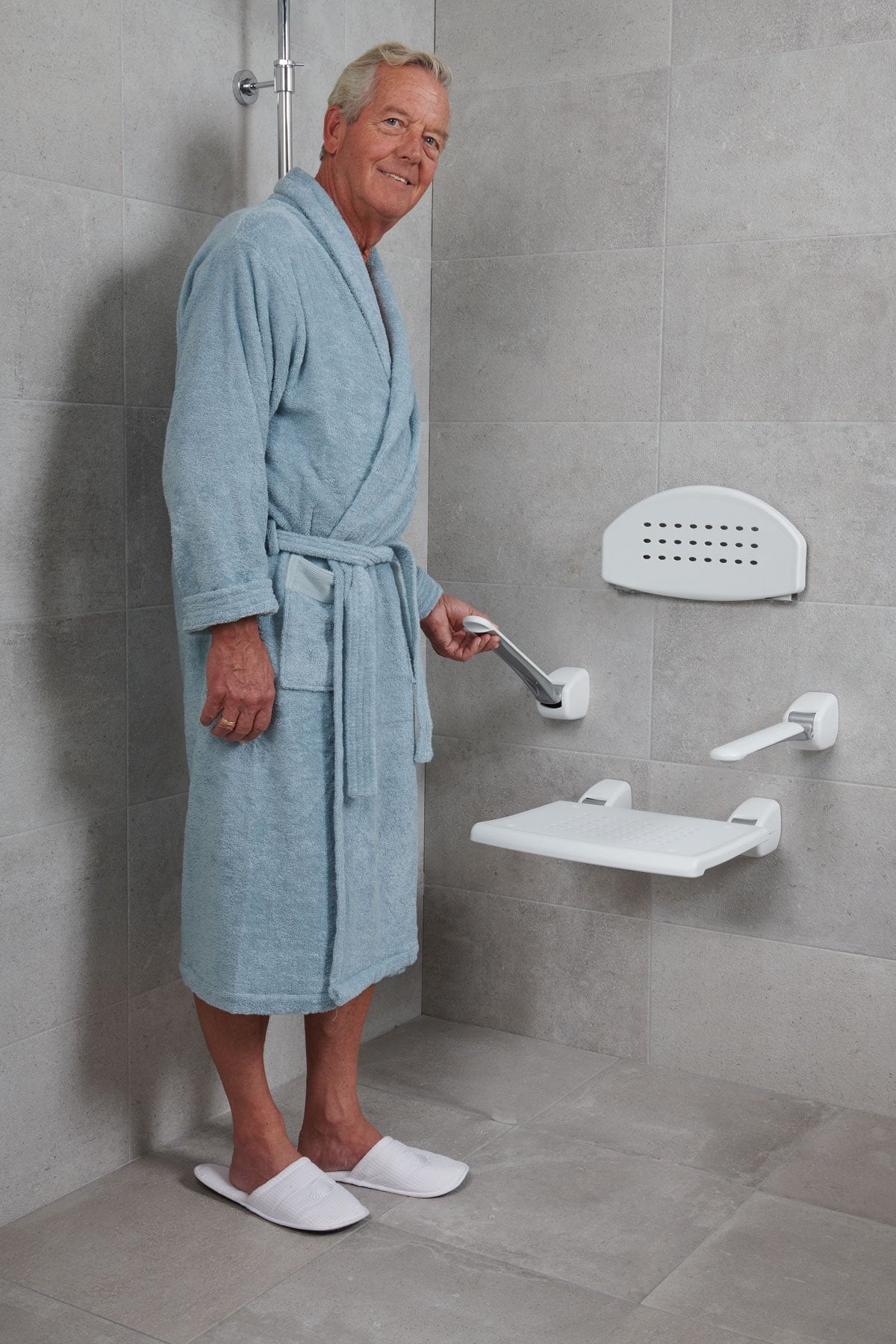 SecuCare Armleuning voor douchezitje en douchestoel, opklapbaar